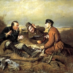 Jigsaw puzzle: Hunters at rest
