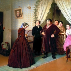 Jigsaw puzzle: Arrival of the governess to the merchant house