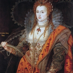 Jigsaw puzzle:  Portrait with a rainbow of Queen Elizabeth I