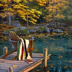 Jigsaw puzzle: Reflections by the golden pond