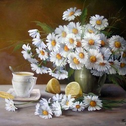 Jigsaw puzzle: Still life with camomiles
