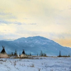 Jigsaw puzzle: Indian village in winter