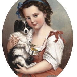 Jigsaw puzzle: Girl with a dog