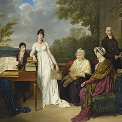 Jigsaw puzzle: Portrait of the artist's family at the castle of Jouilly