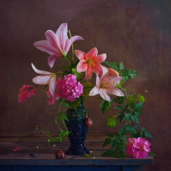 Jigsaw puzzle: Still life in pink tones