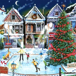 Jigsaw puzzle: Family at the rink