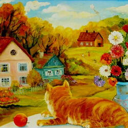 Jigsaw puzzle: Autumn cat