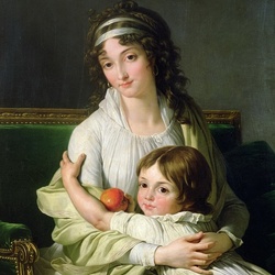 Jigsaw puzzle: Portrait of Madame Jeanne-Justine Boye-Fonfred with her son Henri
