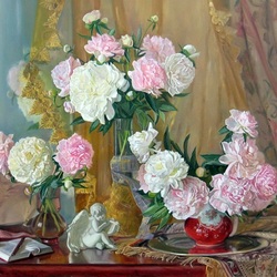 Jigsaw puzzle: Still life with peonies