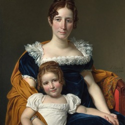 Jigsaw puzzle: Portrait of Countess Vilain XIIII and her daughter
