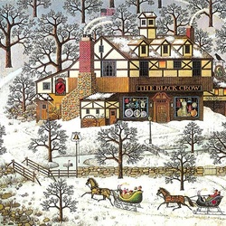 Jigsaw puzzle: Evening sleigh ride