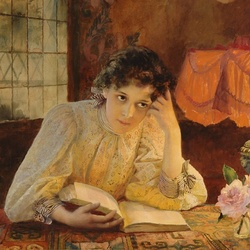 Jigsaw puzzle: Girl with a book