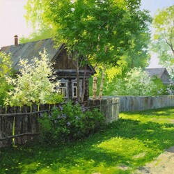 Jigsaw puzzle: Village in spring