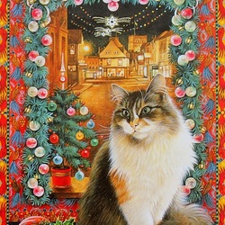 Jigsaw puzzle: Cat and christmas
