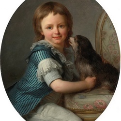 Jigsaw puzzle: Boy and his spaniel