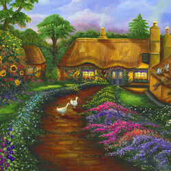 Jigsaw puzzle: Summer day in the village