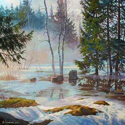 Jigsaw puzzle: And the river shines under the ice