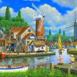 Jigsaw puzzle: Fishing village