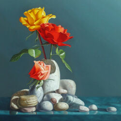 Jigsaw puzzle: Roses and stones