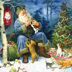 Jigsaw puzzle: Santa and the beasts