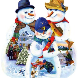 Jigsaw puzzle: Christmas snowmen
