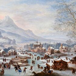 Jigsaw puzzle: Ice rink on a frozen river