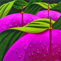 Jigsaw puzzle: Umbrellas and droplets