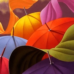 Jigsaw puzzle: Colored umbrellas