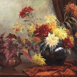 Jigsaw puzzle: Bouquet in a dark vase