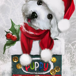 Jigsaw puzzle: White puppy