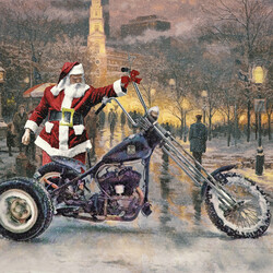 Jigsaw puzzle: Santa biker