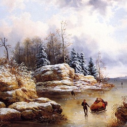 Jigsaw puzzle: On a frozen river