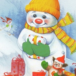 Jigsaw puzzle: Snowman with gifts