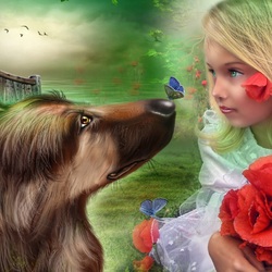 Jigsaw puzzle: Girl with poppies