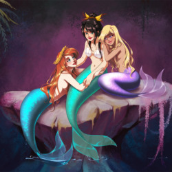 Jigsaw puzzle: Three mermaids