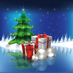 Jigsaw puzzle: Christmas tree with gifts