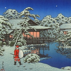 Jigsaw puzzle: Santa in japan