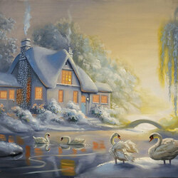 Jigsaw puzzle: Winter swans