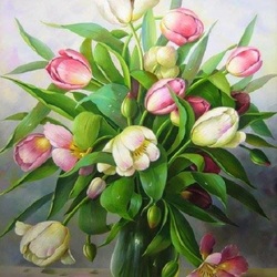Jigsaw puzzle: Pink tulips