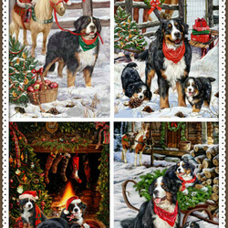 Jigsaw puzzle: Bernese Mountain Dogs