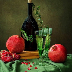 Jigsaw puzzle: Still life with pomegranates and wine