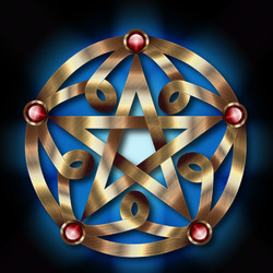 Jigsaw puzzle: Gold and rubies: Pentacle