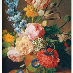 Jigsaw puzzle: Bouquet with tulips and rose