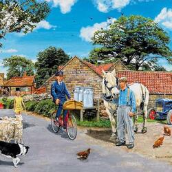 Jigsaw puzzle: Village postman