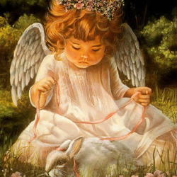 Jigsaw puzzle: Angel with a ribbon