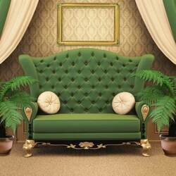 Jigsaw puzzle: Interior in green