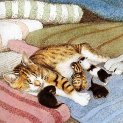 Jigsaw puzzle: And today our cat gave birth to kittens yesterday