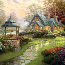 Jigsaw puzzle: Cottage with a well