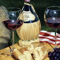 Jigsaw puzzle: Wine and bread