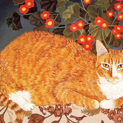 Jigsaw puzzle: Ginger cat and geranium